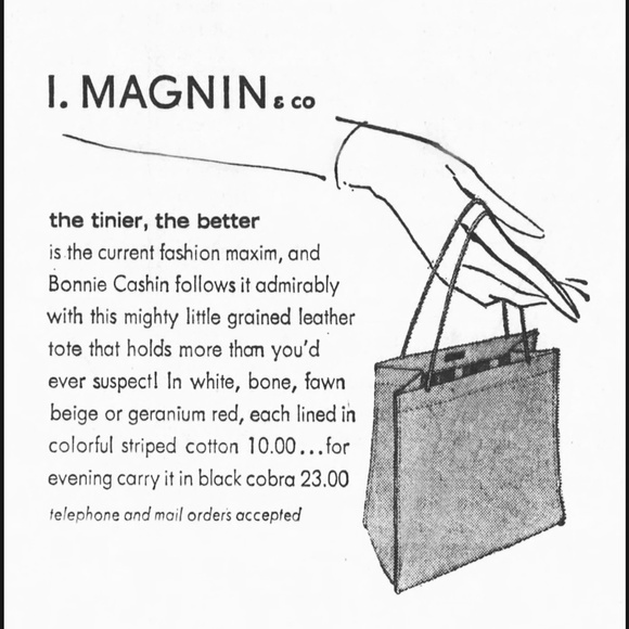 Bonnie Cashin for Coach Bag Tiny Shopping Bag Bone Leather Vintage 60s NOS NWD - Picture 5 of 12